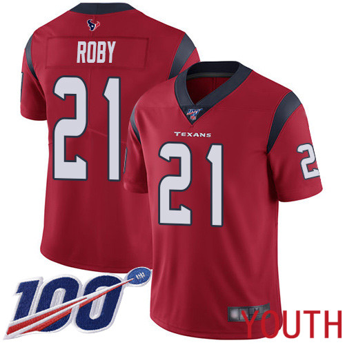 Houston Texans Limited Red Youth Bradley Roby Alternate Jersey NFL Football 21 100th Season Vapor Untouchable
